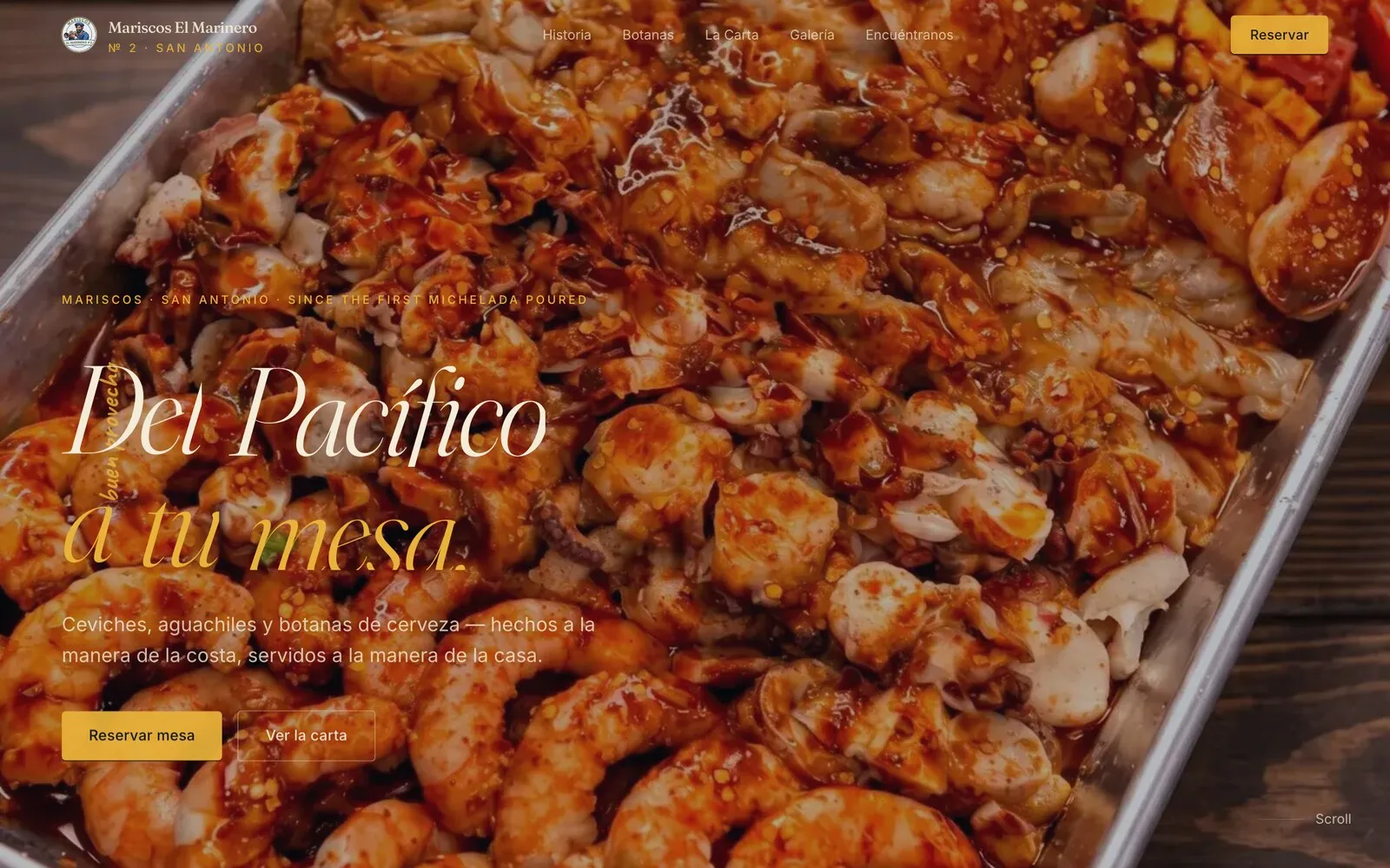 Mariscos El Marinero website
